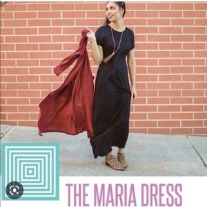 LuLaRoe maria maxi dress solid black xxs